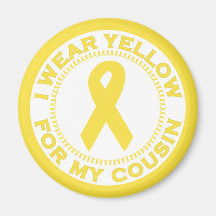 I Wear Yellow For My Cousin Fridge Magnet