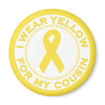 I Wear Yellow For My Cousin magnets