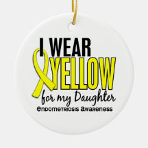 I Wear Yellow For My Daughter 10 Endometriosis Christmas Ornament