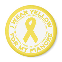 I Wear Yellow For My Fiancee magnets