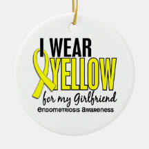 I Wear Yellow For My Girlfriend 10 Endometriosis Christmas Tree Ornament