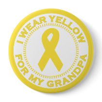 I Wear Yellow For My Grandpa buttons by SupportTees I Wear Yellow For My Grandpa buttons