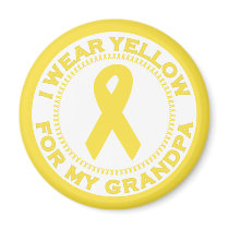 I Wear Yellow For My Grandpa magnets