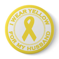 I Wear Yellow For My Husband buttons by SupportTees I Wear Yellow For My Husband buttons