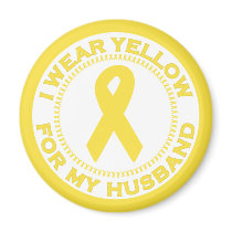 I Wear Yellow For My Husband magnets