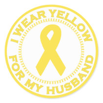 I Wear Yellow For My Husband stickers by SupportTees I Wear Yellow For My Husband stickers