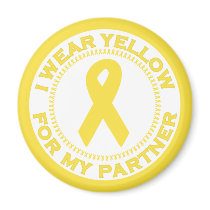 I Wear Yellow For My Partner magnets