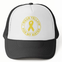 I Wear Yellow For My Sister hats