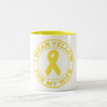 I Wear Yellow For My Wife Mugs