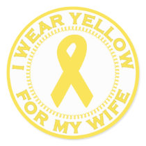 I Wear Yellow For My Wife stickers by SupportTees I Wear Yellow For My Wife stickers
