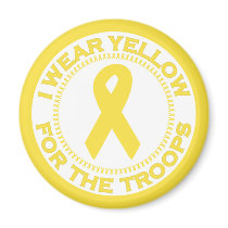 I Wear Yellow For The Troops magnets