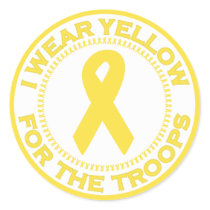 I Wear Yellow For The Troops stickers by SupportTees I Wear Yellow For The Troops stickers