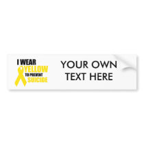 I wear yellow to prevent suicide bumper sticker