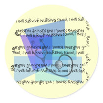 I Will Survive Nursing School Round Sticker