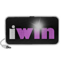 "I Win" Shining Purple Sleek Doodle Speaker speakers