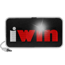 "I Win" Shining Red Sleek Doodle Speaker speakers