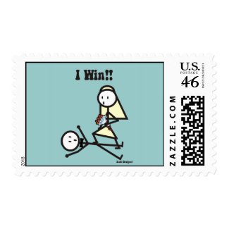 I Win Wedding Postage stamp