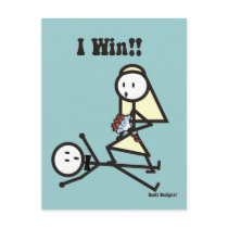 I Win Wedding Postcard by ScottInk I Win Wedding Postcard