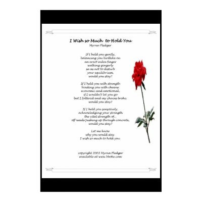 I Wish So Much to Hold You Poster by myrna2381