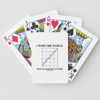 I Wish The World Was As Linear As This (Humor) Bicycle Playing Cards