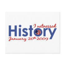 I Witnessed History 1-20-09 Postcards