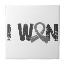 I Won Brain Cancer Ceramic Tiles