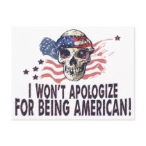 I won't apologize for being American Skull Gear Postcards