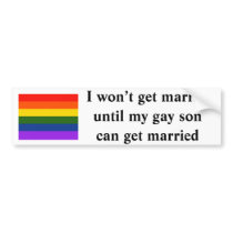 I won't get married bumper stickers by wdm_emm I won't get married bumper stickers