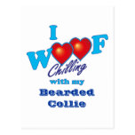 I Woof Bearded Collie Post Card