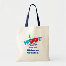 I Woof Chinese Crested Canvas Bags