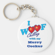 I Woof Merry Cocker Key Chain