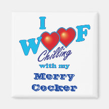 I Woof Merry Cocker Magnets