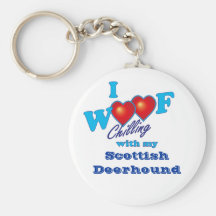 I Woof Scottish Deerhound Keychain