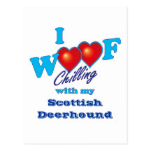 I Woof Scottish Deerhound Post Cards