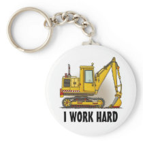 I Work Hard Digger Shovel Key Chain
