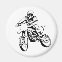 I Would Rather Be Playing In The Dirt (Black/White Refrigerator Magnets