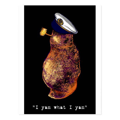 I yam what I yamblack Postcard Zazzle