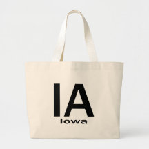 IA Iowa plain black Canvas Bag