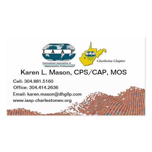 IAAP WV Chapter Business Cards (front side)