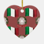 Ialian Flag and Crest Christmas Tree Ornaments