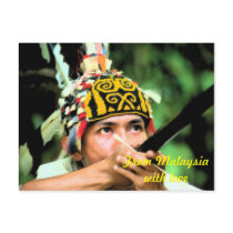Iban Warrior with blowpipe Postcards