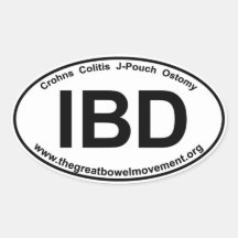IBD - Crohns Colitis- Oval Sticker