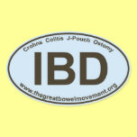 IBD - Crohns Colitis - Oval Sticker - Blue/Brown