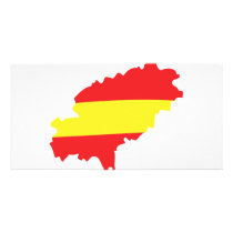Ibiza contour flag icon photo card template