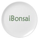 iBonsai green text bonsai design Party Plate