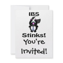 IBS Stinks Skunk Awareness Design Custom Invitations