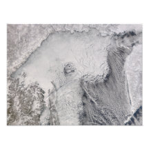Ice and cloud streets in the Sea of Okhotsk Photo