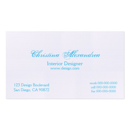 Ice Blue and Linen Damask Business Cards