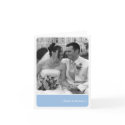 Ice blue block round corner modern photo thank you card
