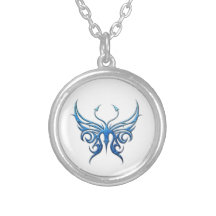Ice blue butterfly necklace!